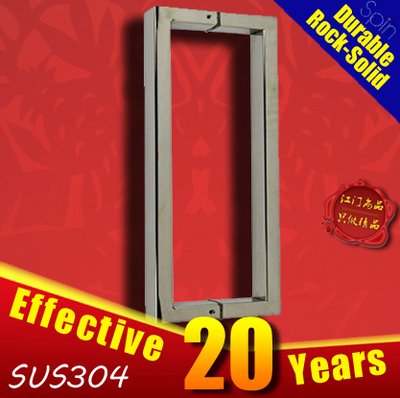 Hardware to door for SUS304 stainless steel Rectangular square of frameless glass door handle/ 