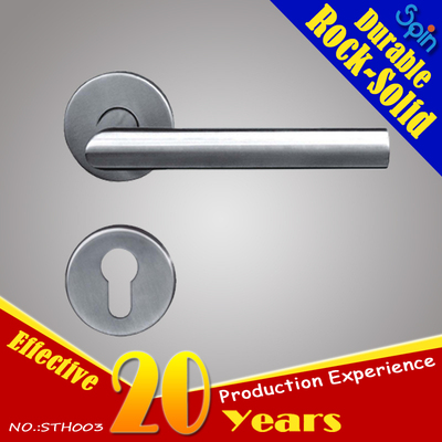 stainless steel tube L-shape wood door handle lever door handle for interior doors room lock for 304